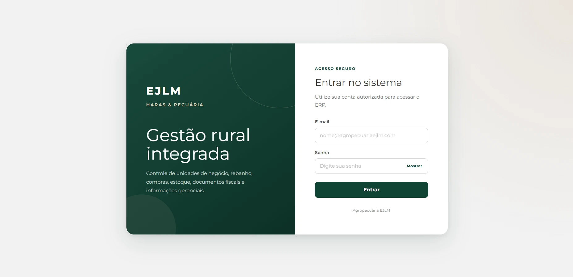 Site desenvolvido para Agropecuária EJLM — agropecuariaejlm.com